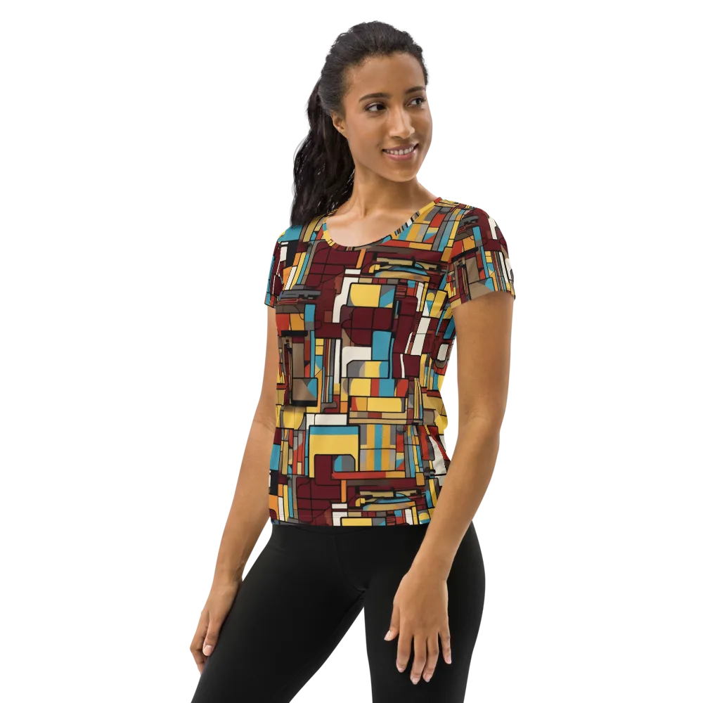 Bauhaus Circuit on Women's Athletic T-Shirt — Left