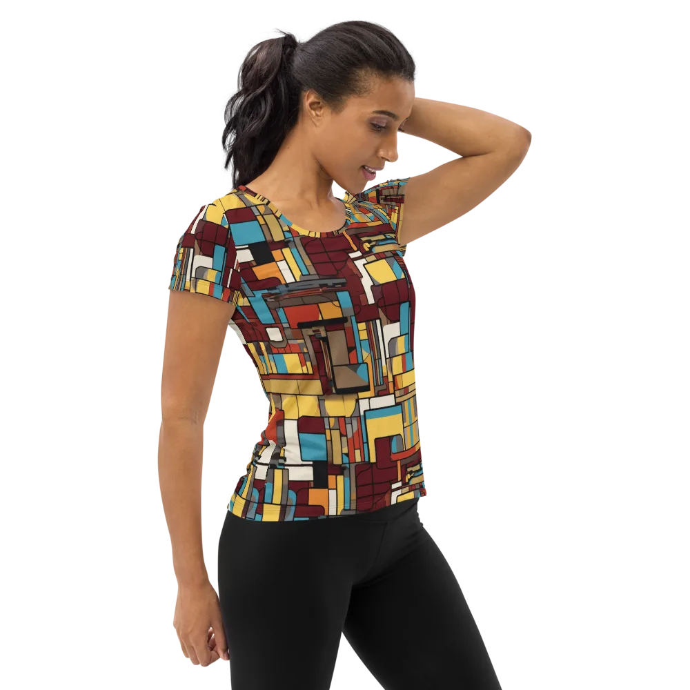 Bauhaus Circuit on Women's Athletic T-Shirt — Right