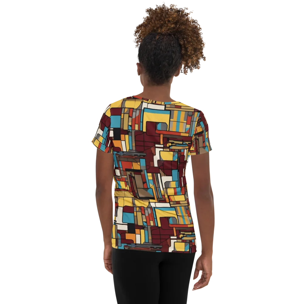 Bauhaus Circuit on Women's Athletic T-Shirt — Back