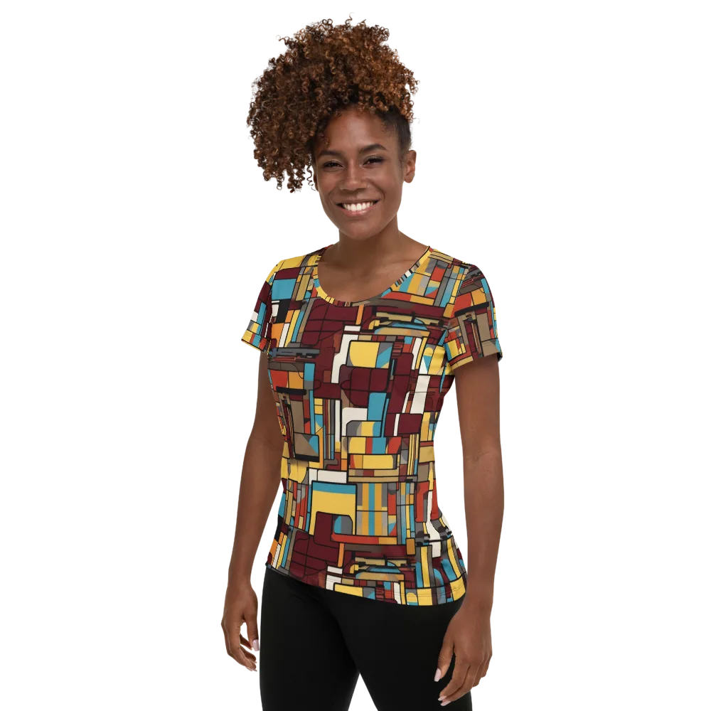 Bauhaus Circuit on Women's Athletic T-Shirt — Left