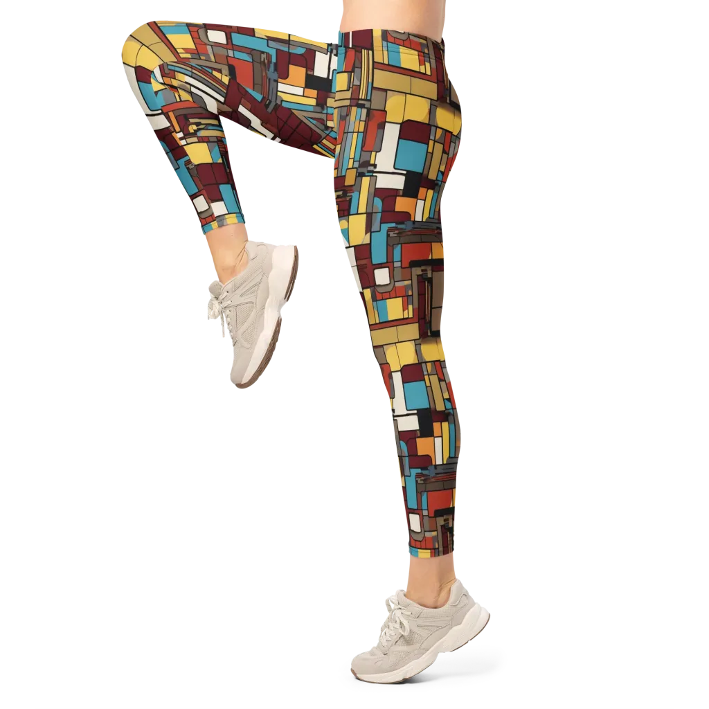 Bauhaus Circuit on Leggings — Left