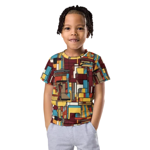 Bauhaus Circuit on a Kids Crew Neck T-Shirt