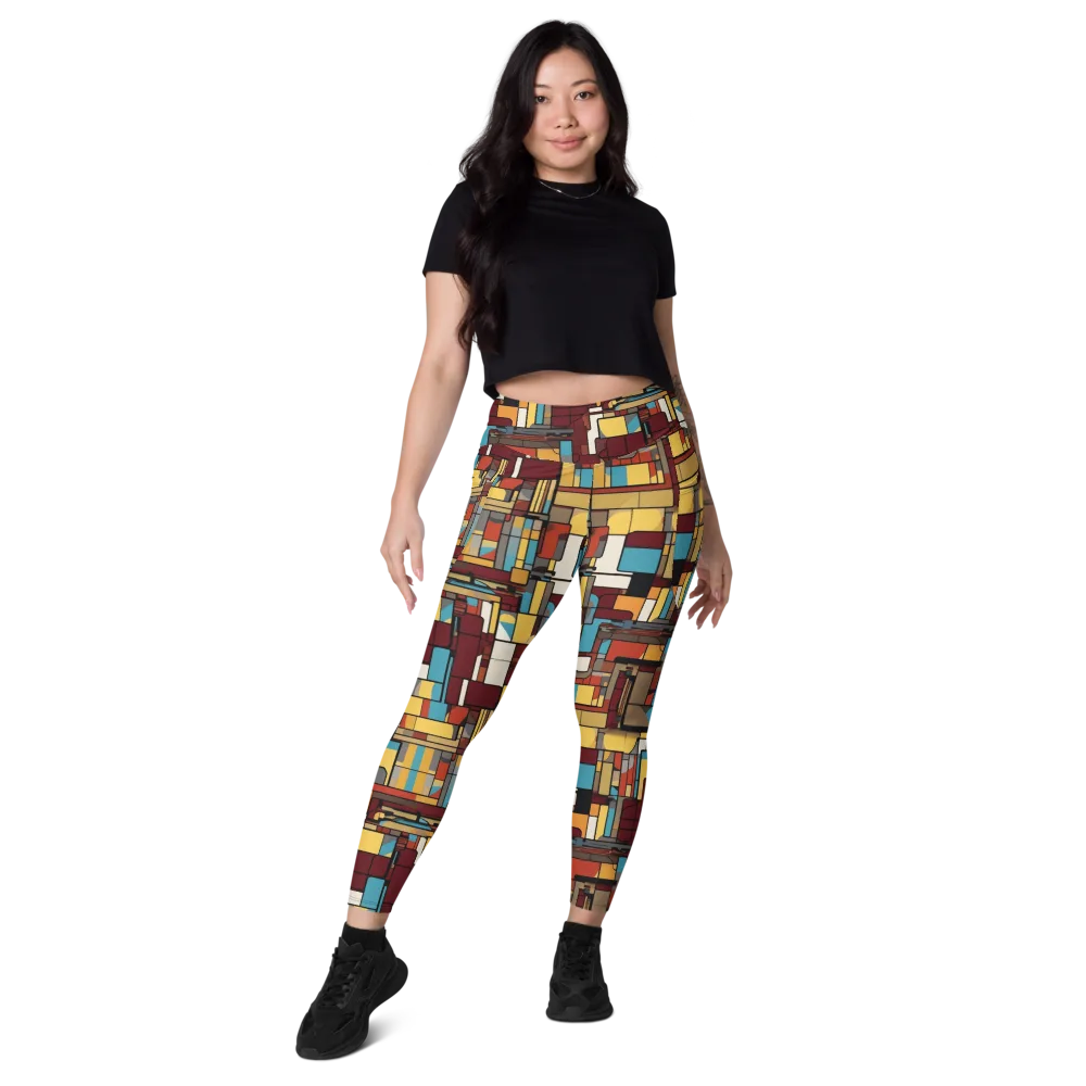 Bauhaus Circuit on Leggings with Pockets — Front