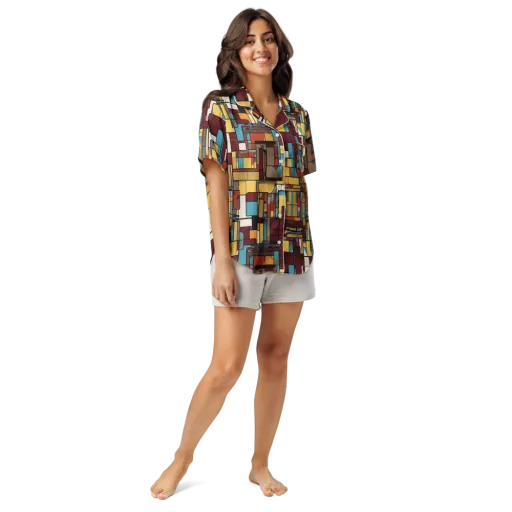 Bauhaus Circuit on a Women's Short Sleeve Pajama Top