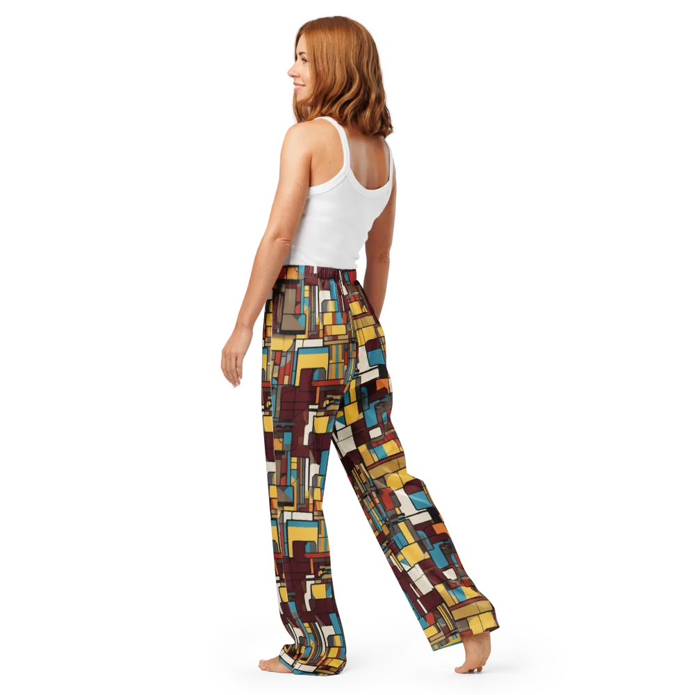 Bauhaus Circuit on Women's Pajama Pants — Back