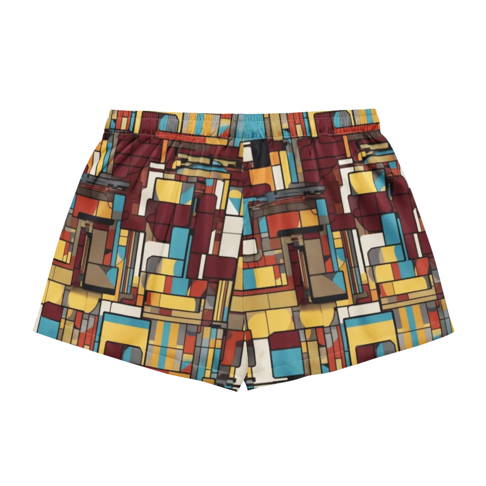 Bauhaus Circuit on Women's Pajama Shorts — Back