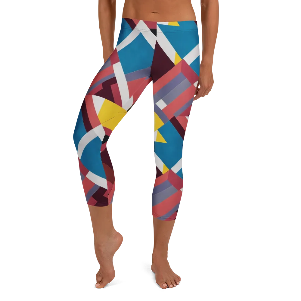 Chromatic Construct on Capri Leggings — Front