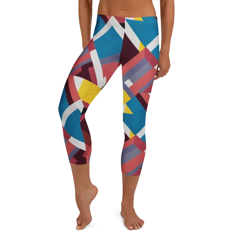 Chromatic Construct on Capri Leggings — Front