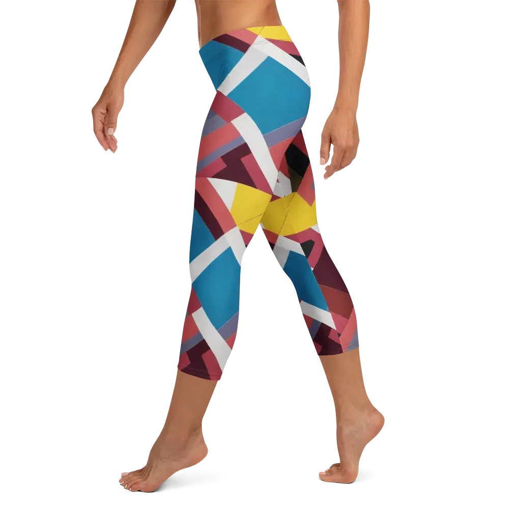 Chromatic Construct on Capri Leggings — Left