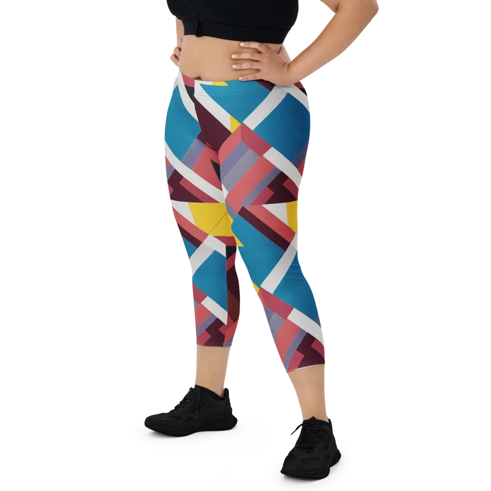 Chromatic Construct on Capri Leggings — Front