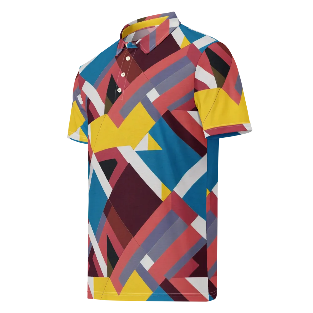 Chromatic Construct on Men's Slim Fit Polo Shirt — Left Front
