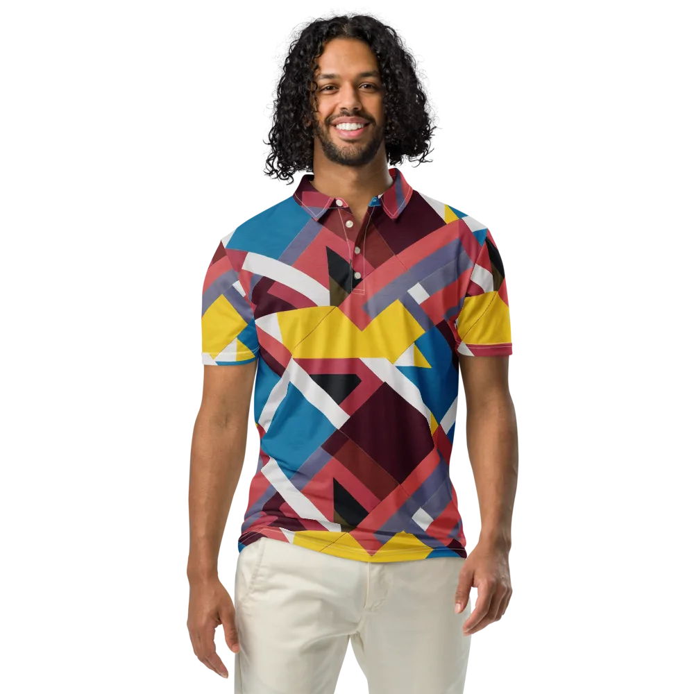 Chromatic Construct on Men's Slim Fit Polo Shirt — Front