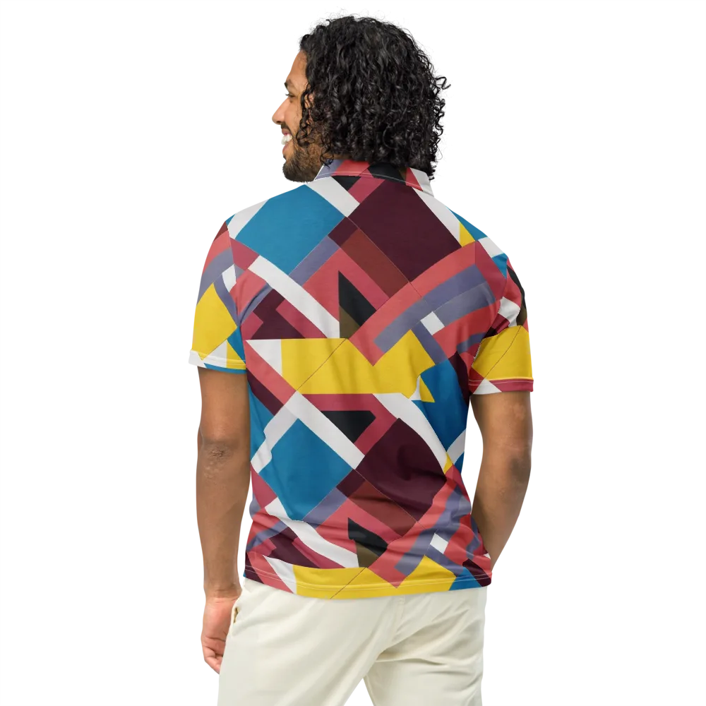 Chromatic Construct on Men's Slim Fit Polo Shirt — Back
