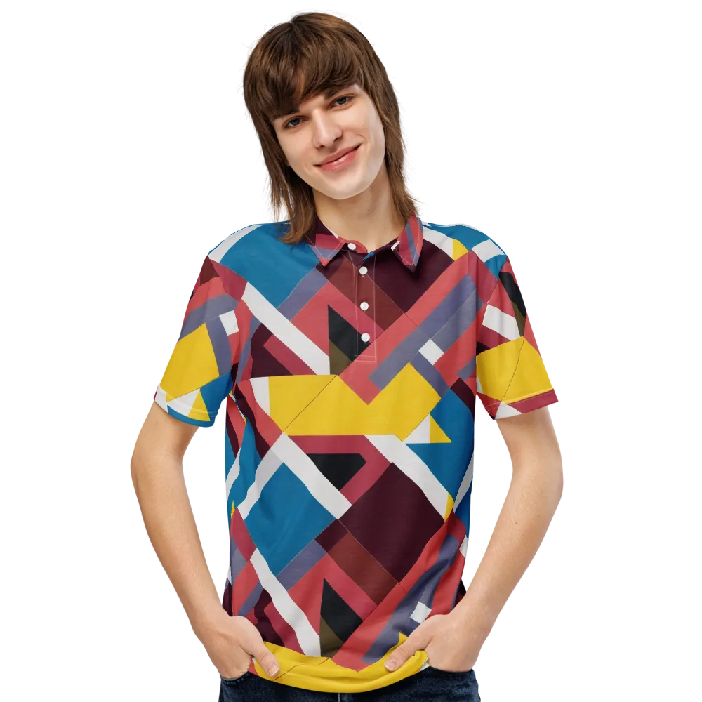 Chromatic Construct on Men's Slim Fit Polo Shirt — Front