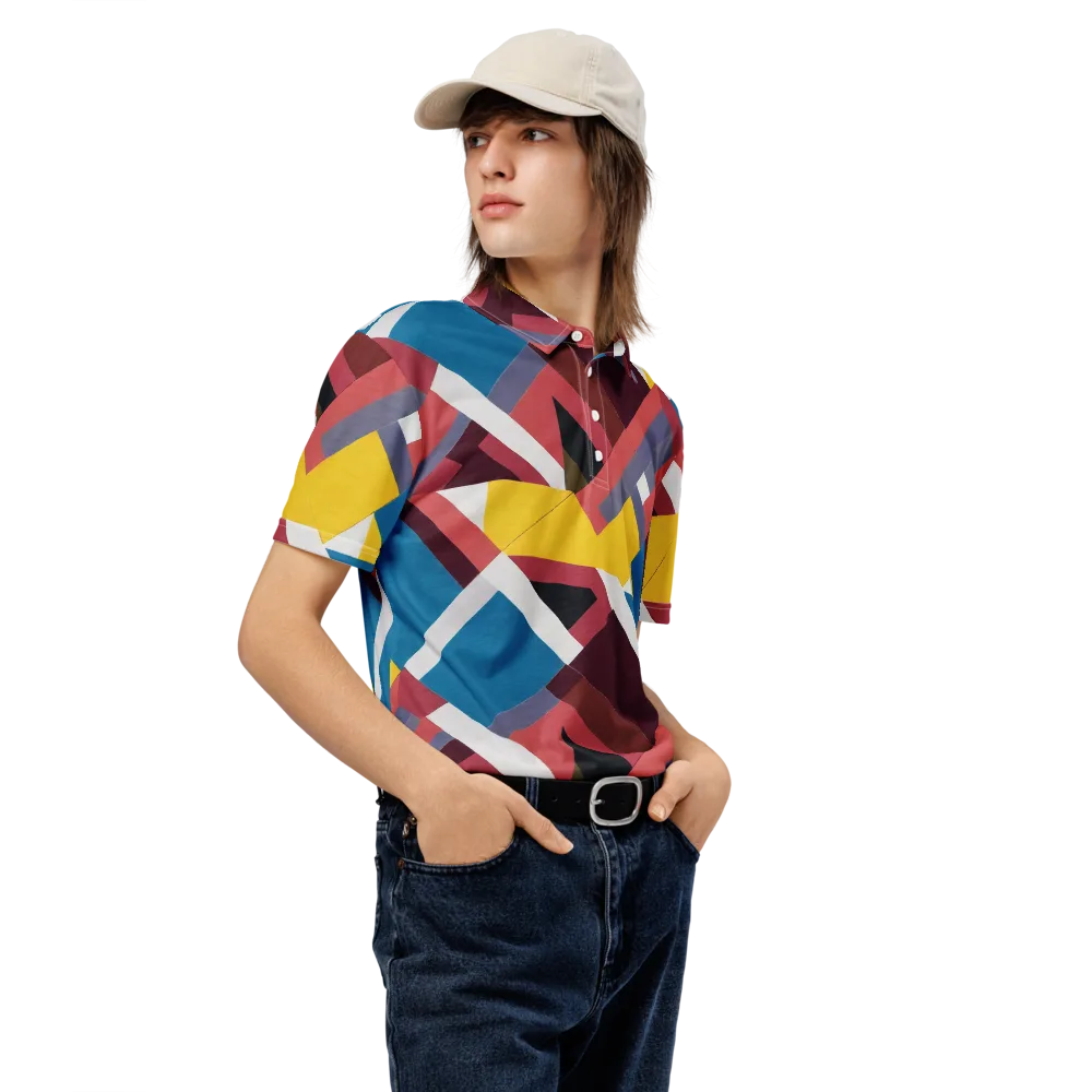Chromatic Construct on Men's Slim Fit Polo Shirt — Right Front