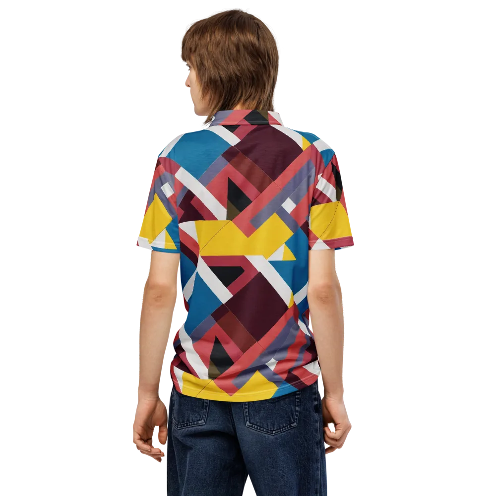 Chromatic Construct on Men's Slim Fit Polo Shirt — Back