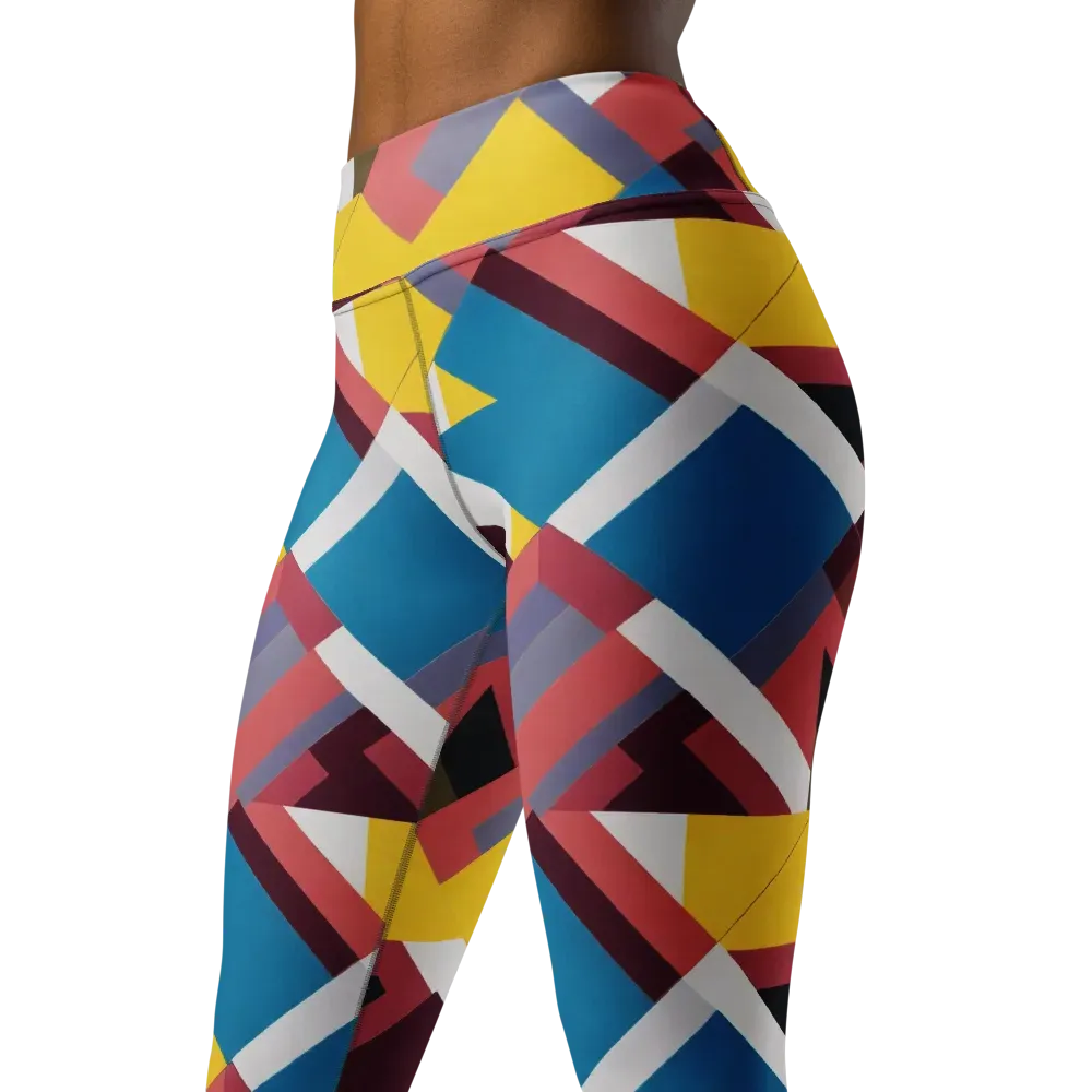 Chromatic Construct on Yoga Leggings — Left Front