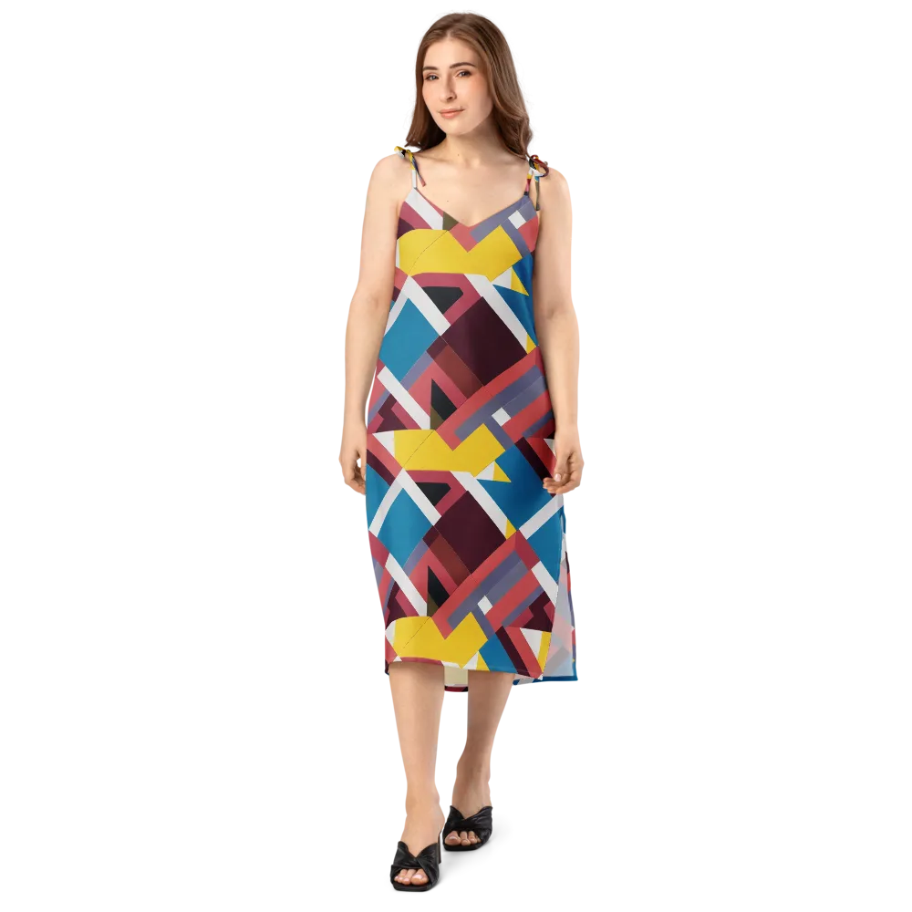 Chromatic Construct on Slip Dress — Front