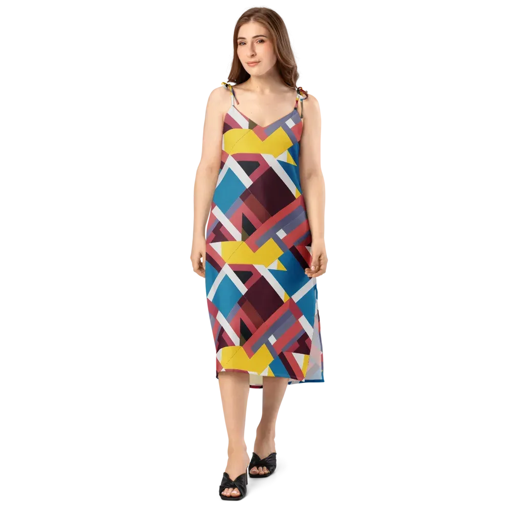 Chromatic Construct on Slip Dress — Front