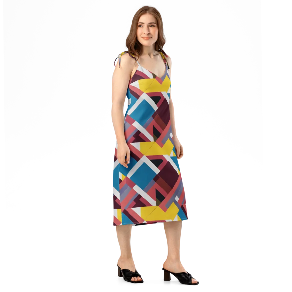 Chromatic Construct on Slip Dress — Right Front