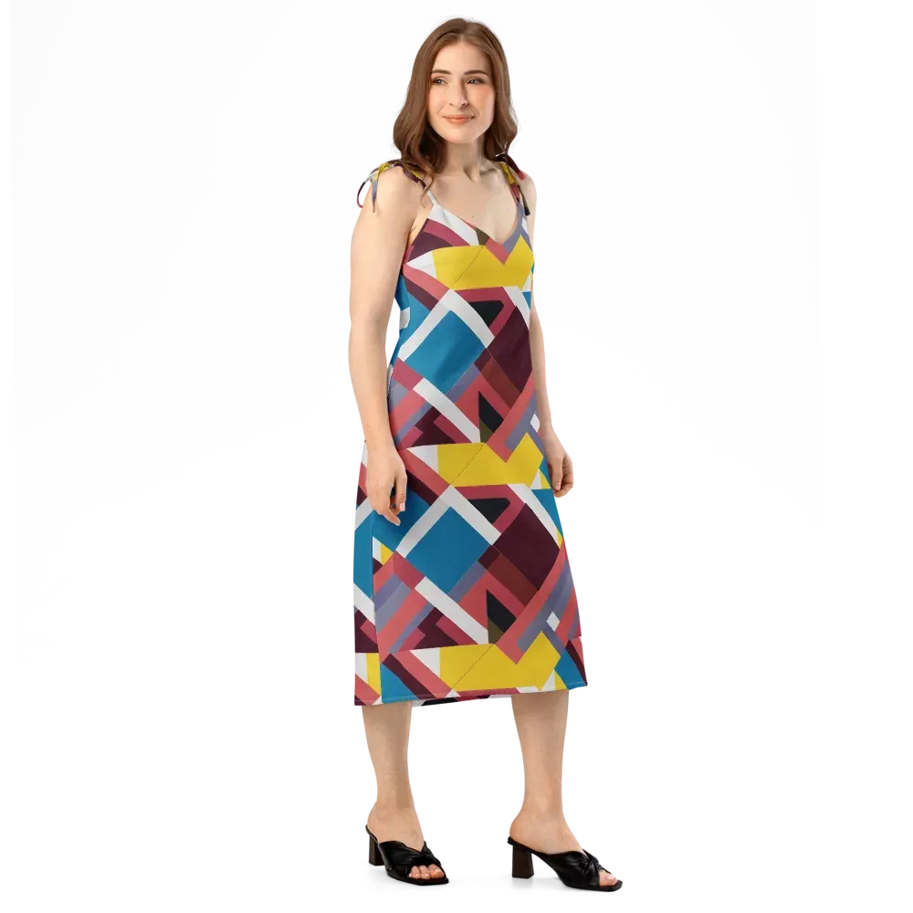 Chromatic Construct on Slip Dress — Right Front
