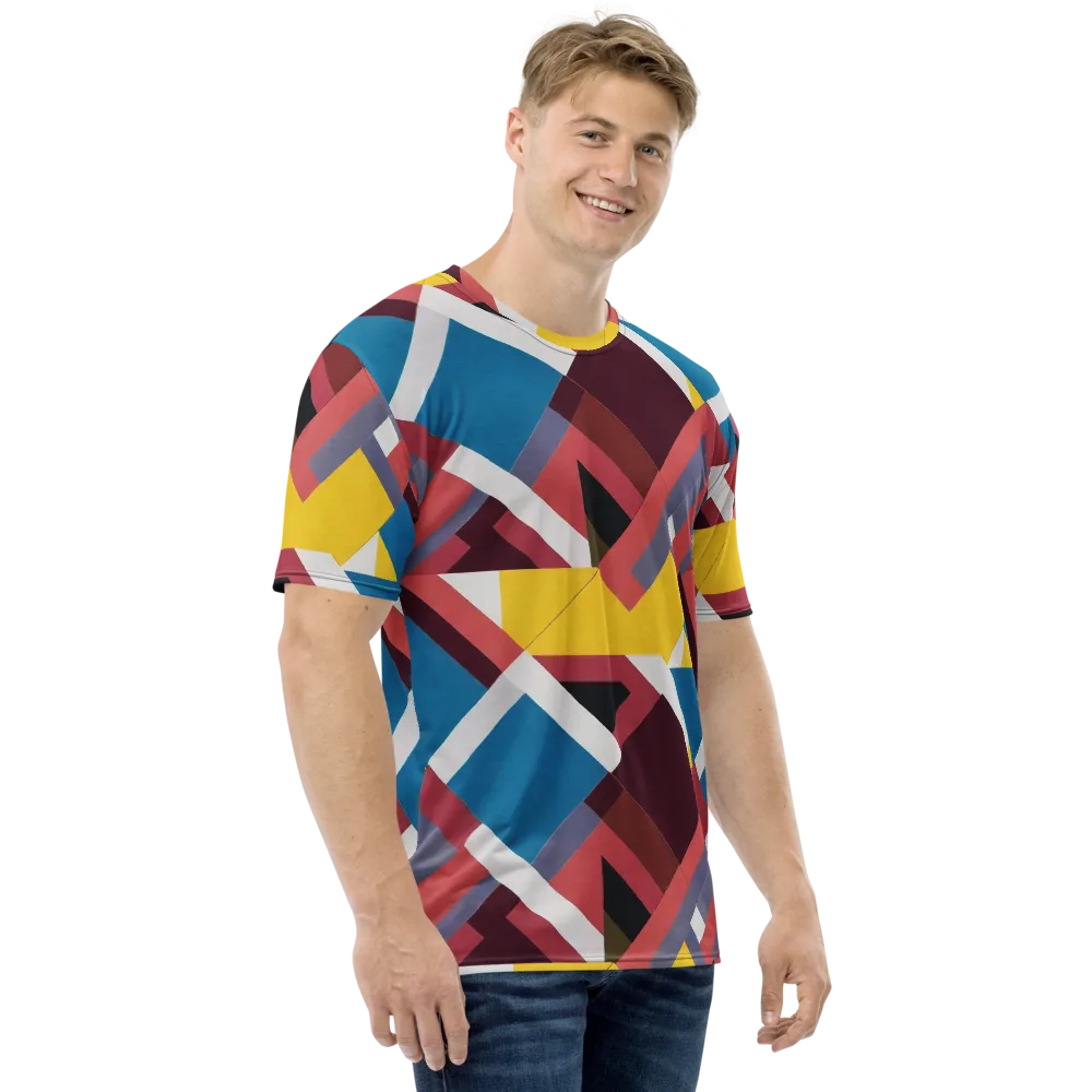 Chromatic Construct on Men's Crew Neck T-Shirt — Right
