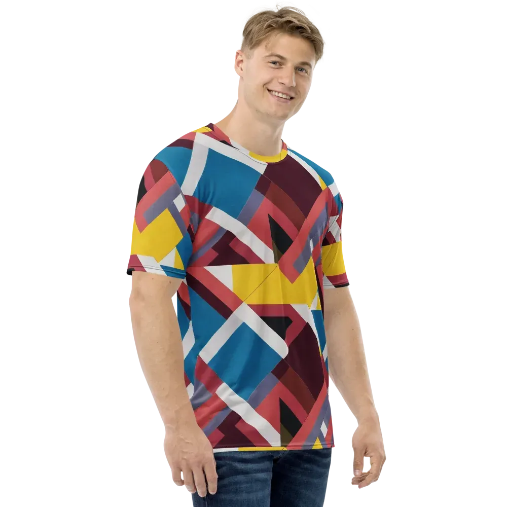 Chromatic Construct on Men's Crew Neck T-Shirt — Right