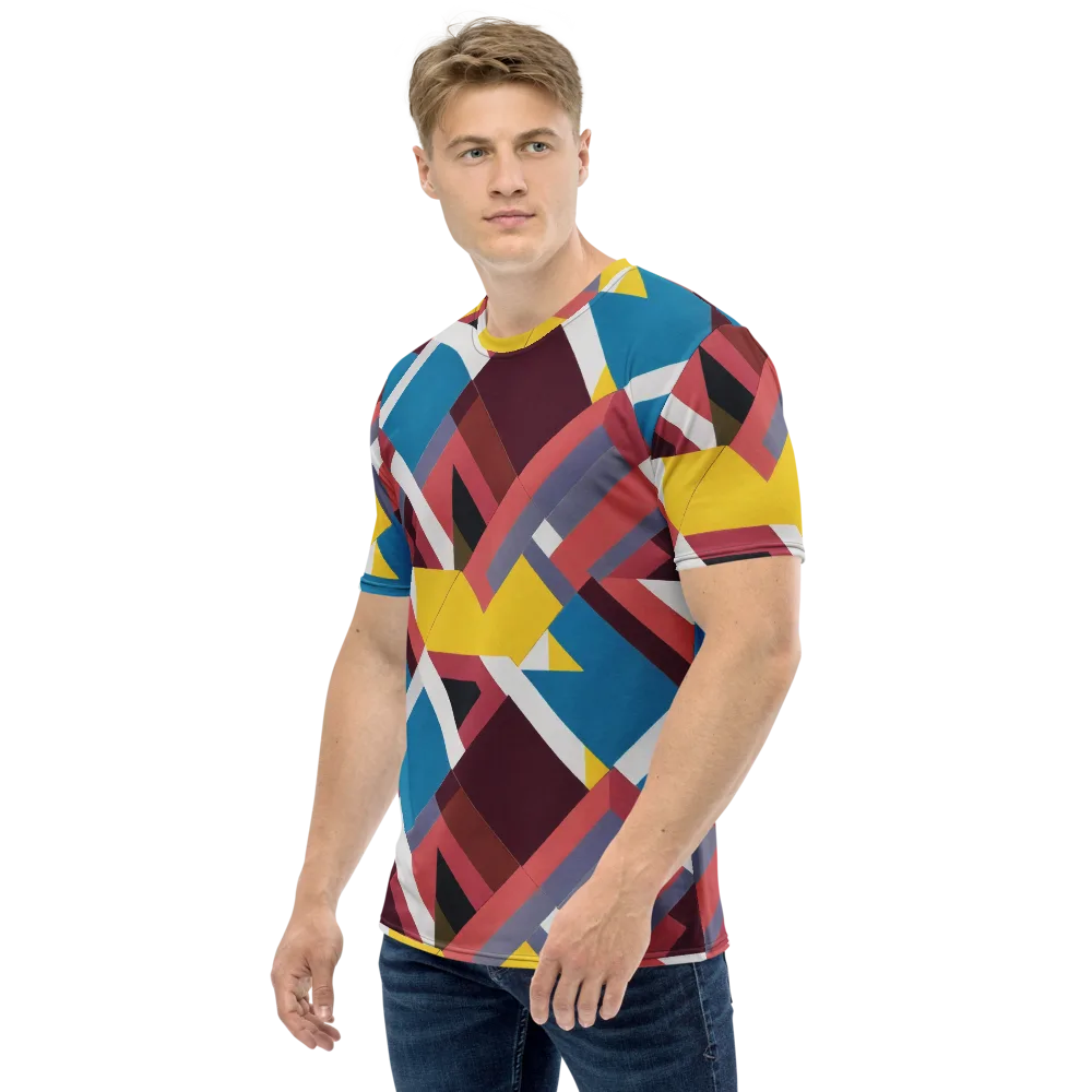 Chromatic Construct on Men's Crew Neck T-Shirt — Left