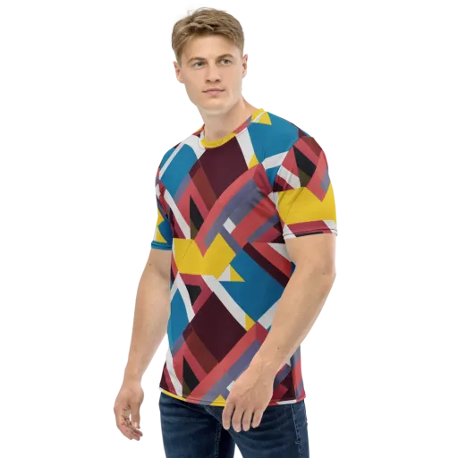 Chromatic Construct on a Men's Crew Neck T-Shirt