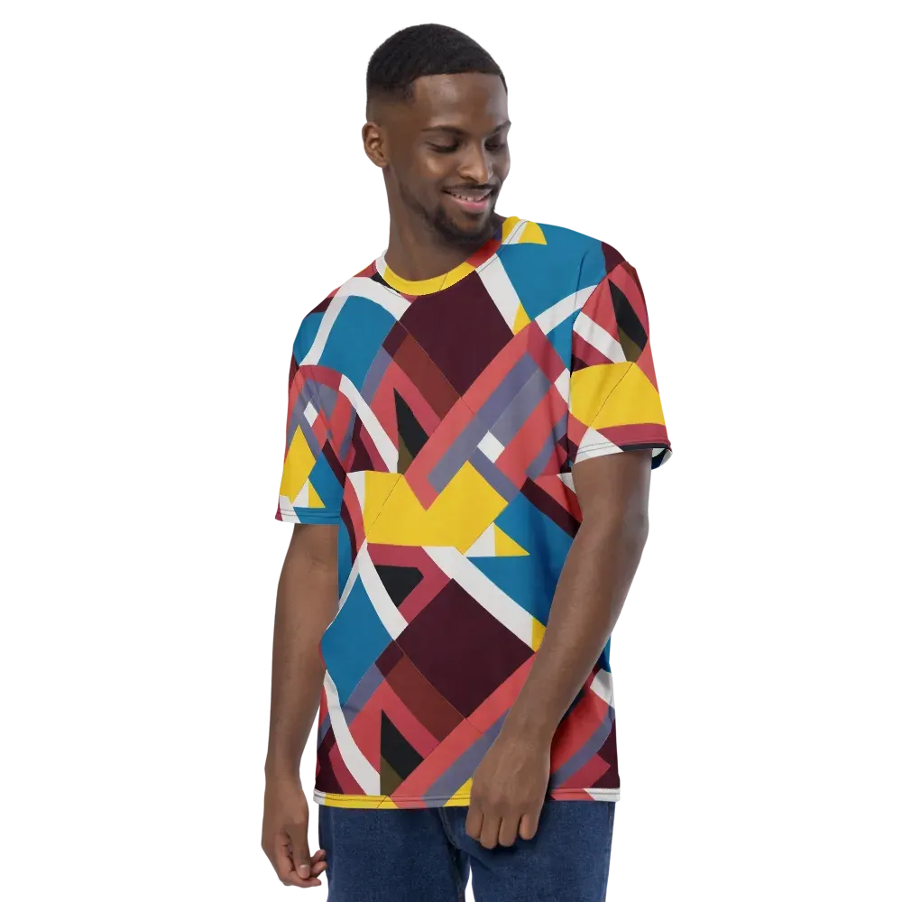 Chromatic Construct on Men's Crew Neck T-Shirt — Left