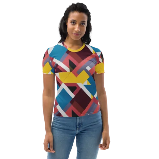 Chromatic Construct on a Women's Crew Neck T-Shirt