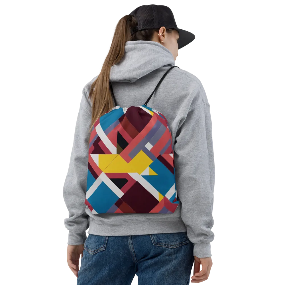 Chromatic Construct on Drawstring Bag — Front