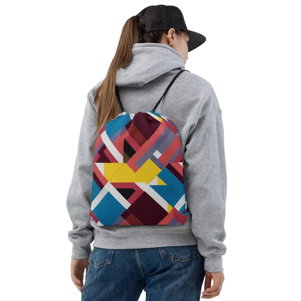 Chromatic Construct on Drawstring Bag — Front