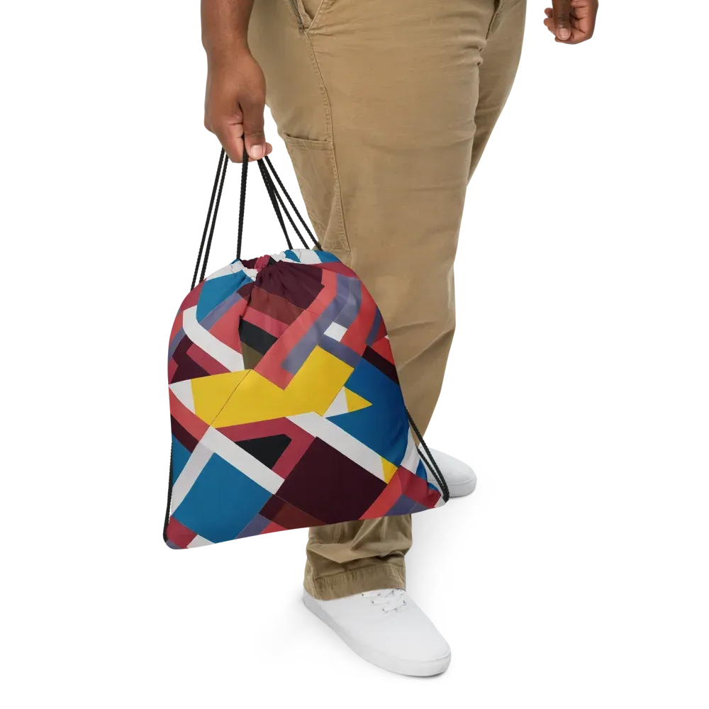 Chromatic Construct on Drawstring Bag — Front