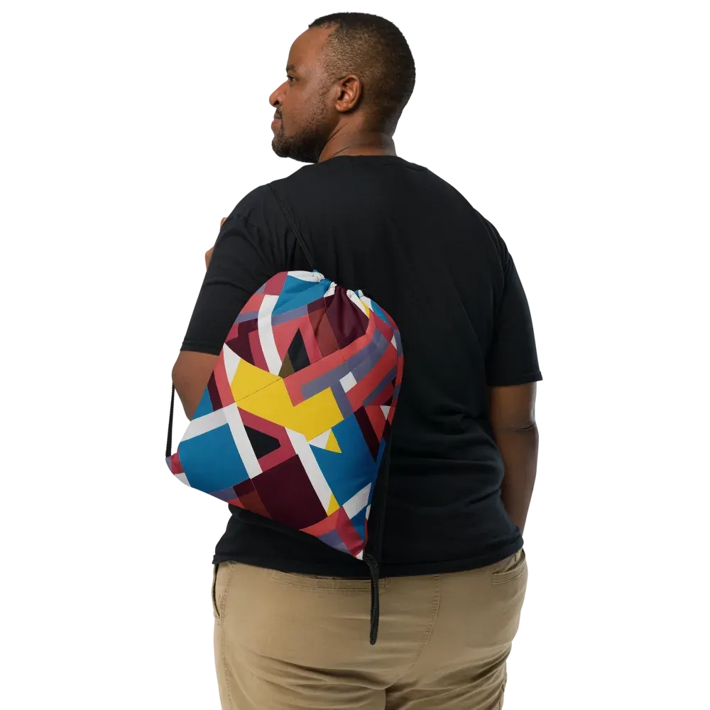 Chromatic Construct on Drawstring Bag — Front