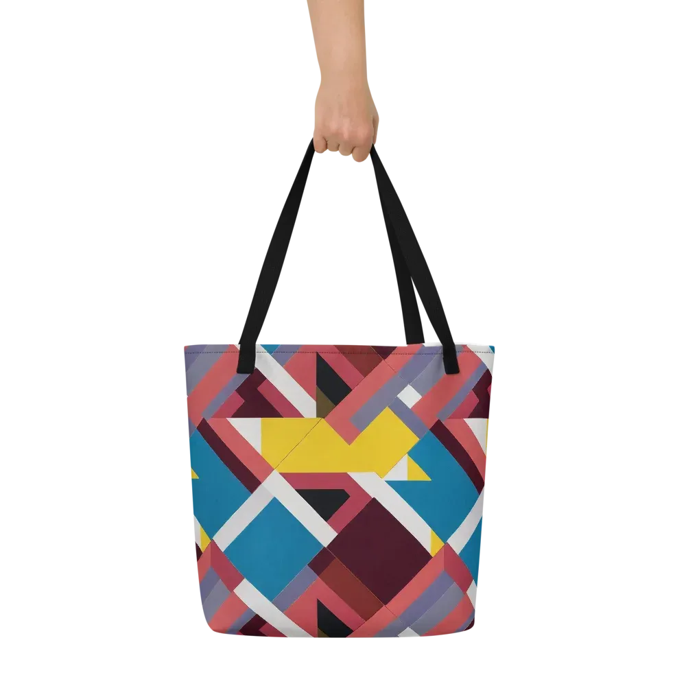 Chromatic Construct on Large Tote Bag W/ Pocket — Front