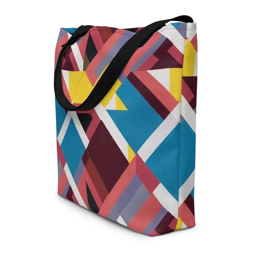 Chromatic Construct on Large Tote Bag W/ Pocket — Front