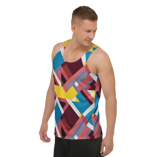 Chromatic Construct on a Men's Tank Top