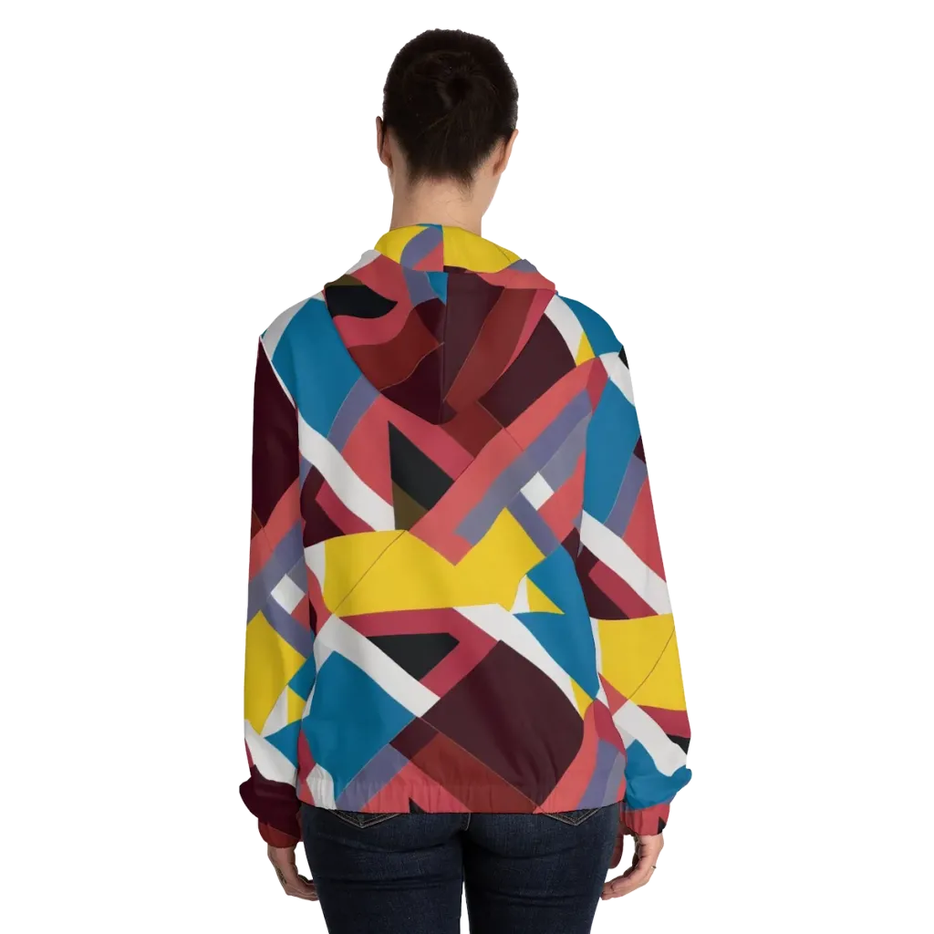 Chromatic Construct on Women's Full-Zip Hoodie — Back On Person