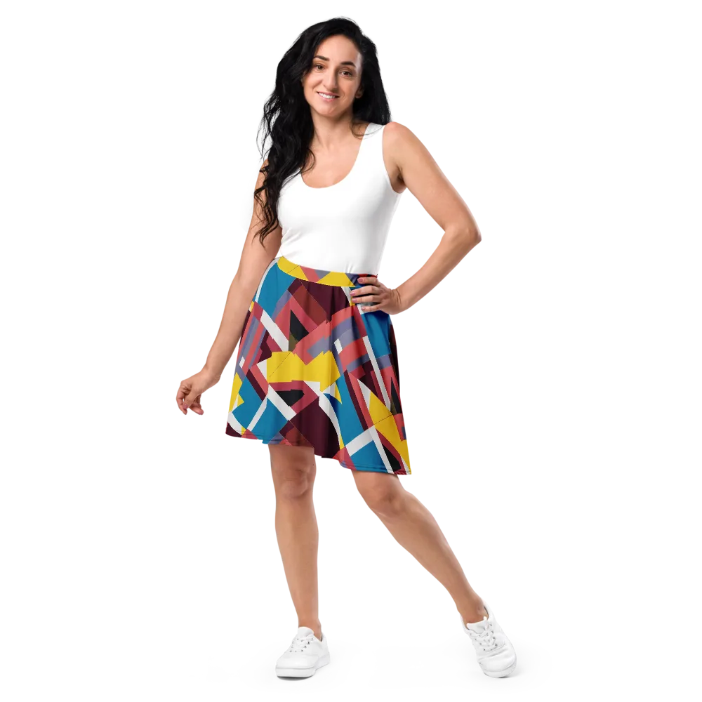Chromatic Construct on Skater Skirt — Front