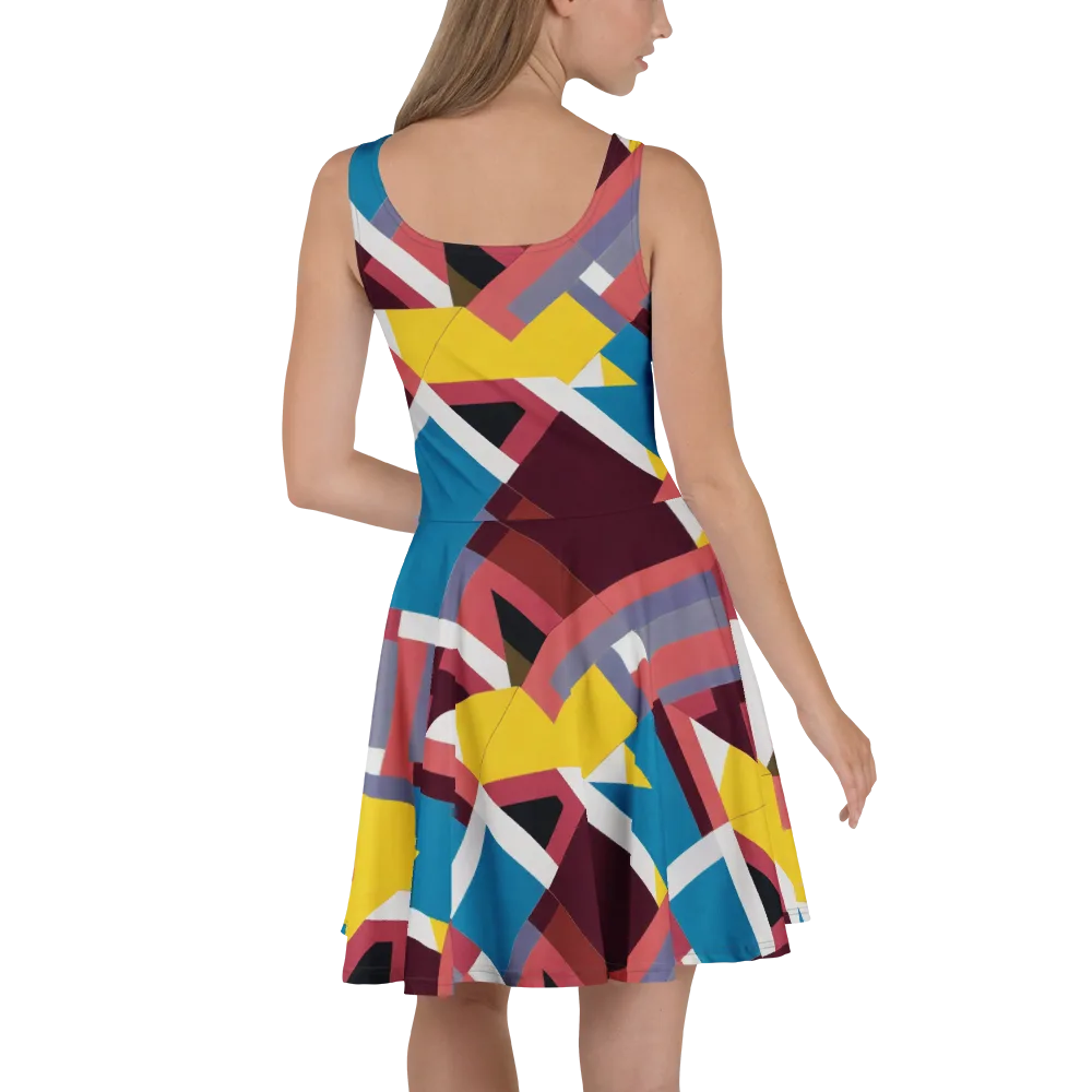 Chromatic Construct on Skater Dress — Back