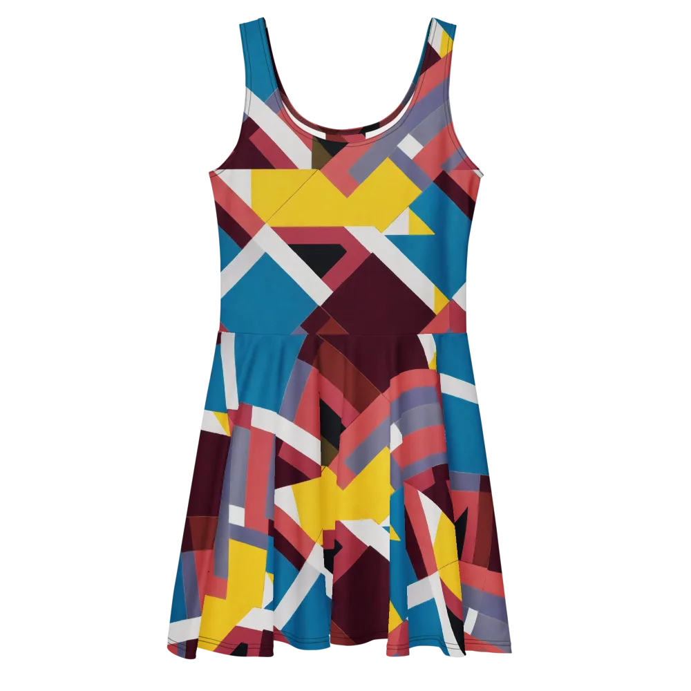 Chromatic Construct on Skater Dress — Front