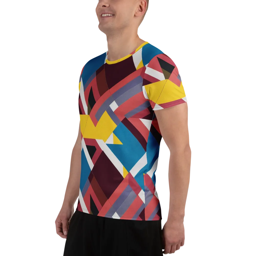 Chromatic Construct on Men's Athletic T-Shirt — Left