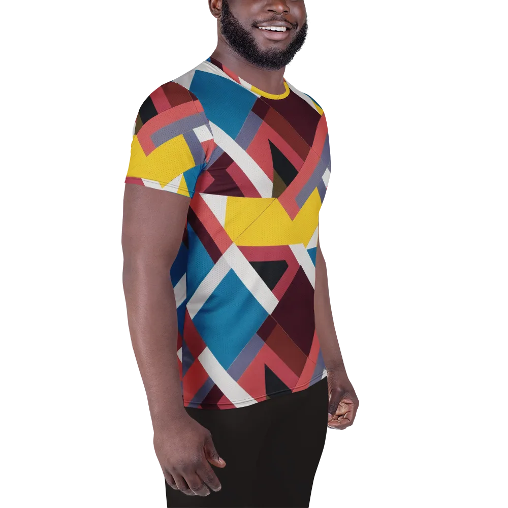 Chromatic Construct on Men's Athletic T-Shirt — Right