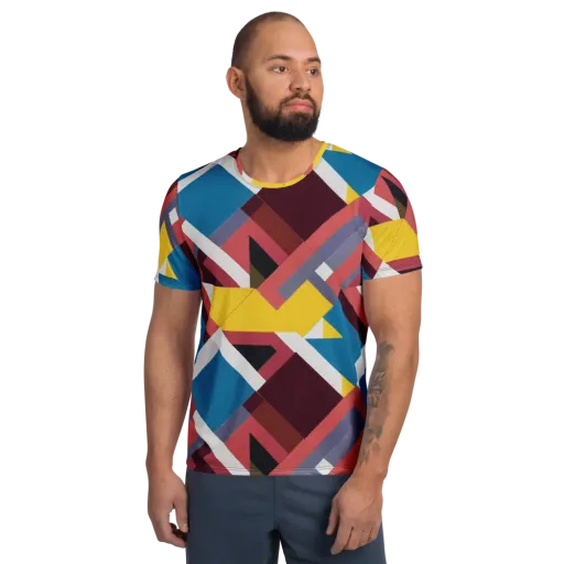 Chromatic Construct on a Men's Athletic T-Shirt
