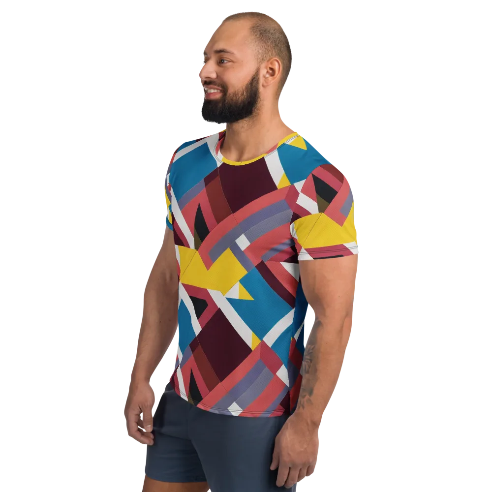 Chromatic Construct on Men's Athletic T-Shirt — Left