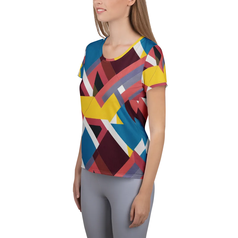 Chromatic Construct on Women's Athletic T-Shirt — Left