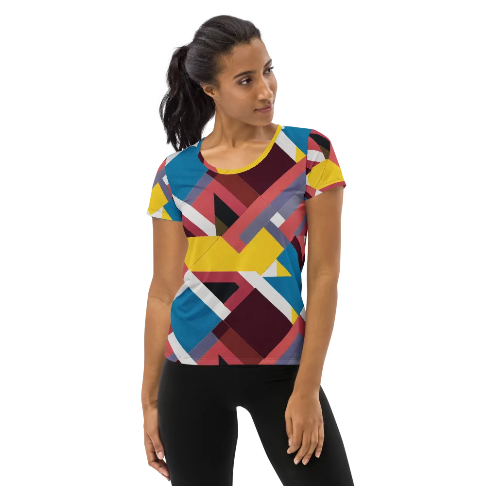 Chromatic Construct on Women's Athletic T-Shirt — Front