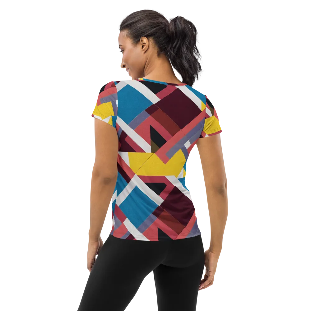 Chromatic Construct on Women's Athletic T-Shirt — Back
