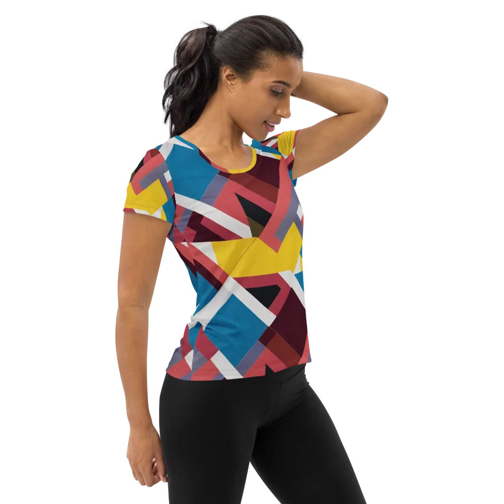 Chromatic Construct on Women's Athletic T-Shirt — Right